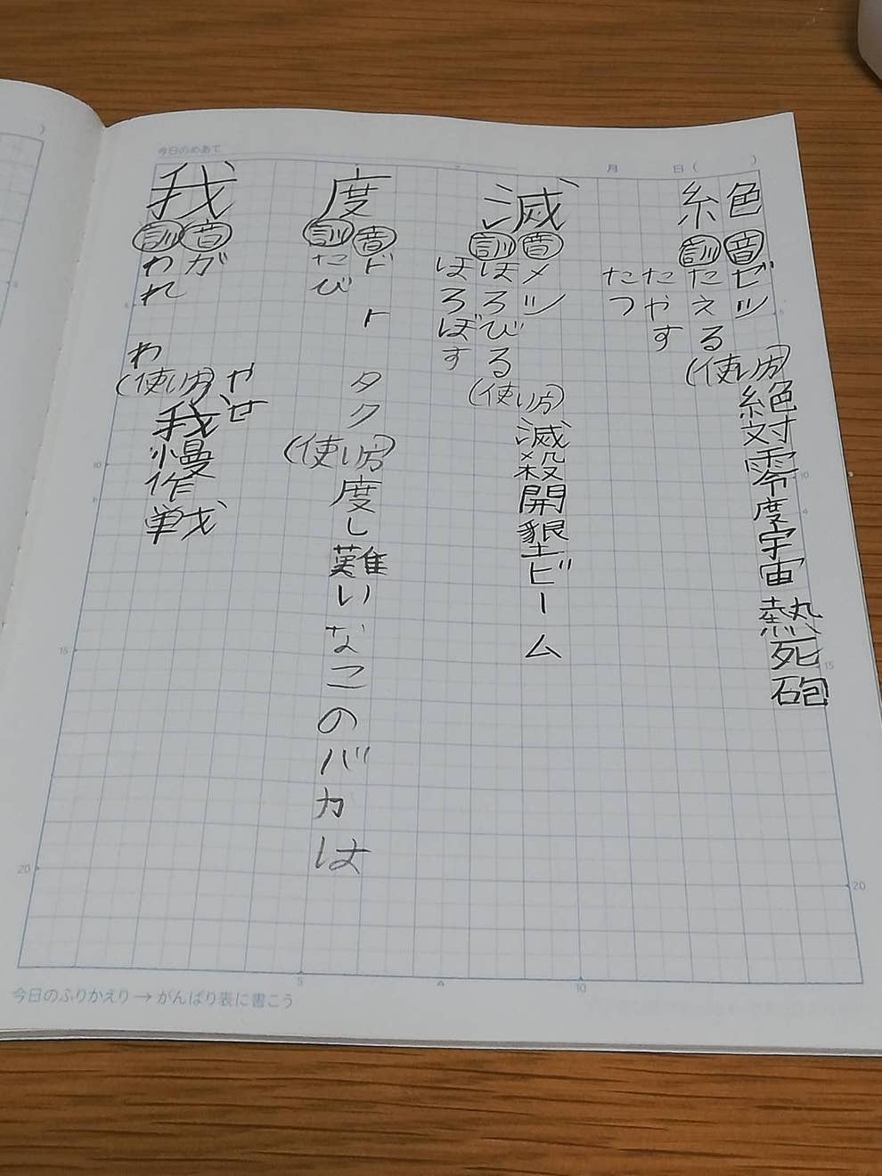 ある小学生の漢字練習が 予想の斜め上だった件 ある小学生の漢字練習が 予想の斜め上だった件