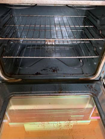 the oven with most of the stains gone