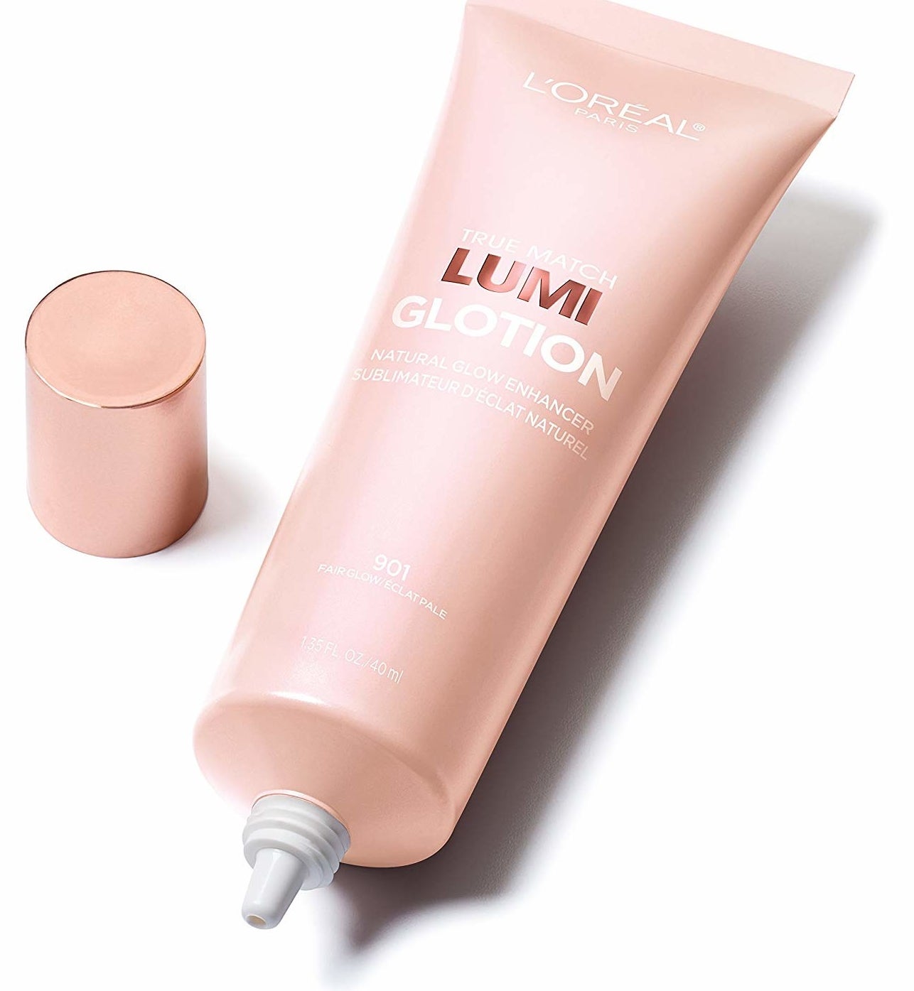 pink tube of highlighter lotion