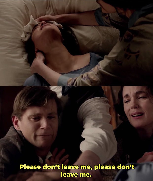 Sybil suffocating as her loved ones beg for her not to die.