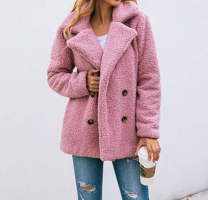 pink teddy bear coat matalan