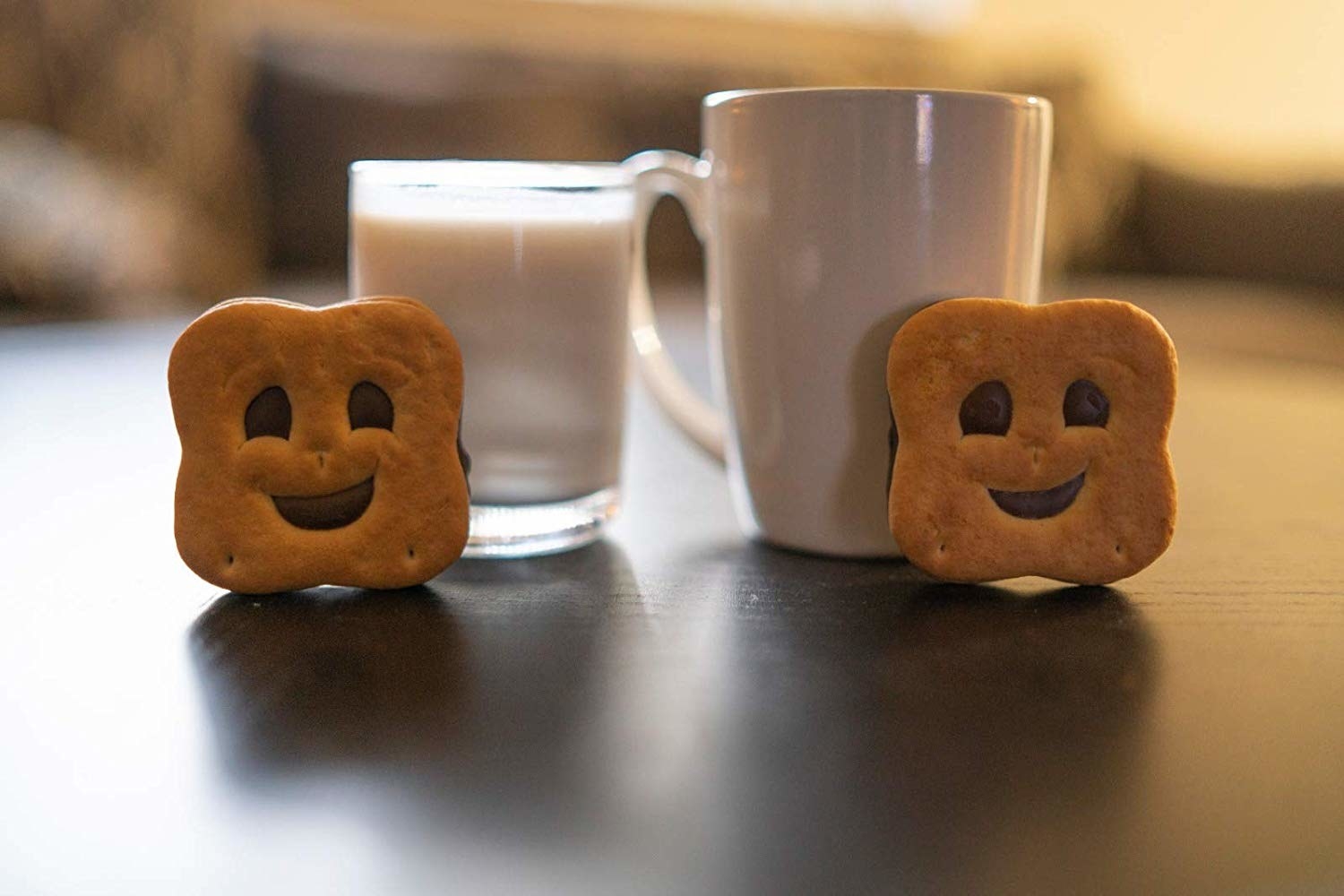 square sandwich cookies with smiles 