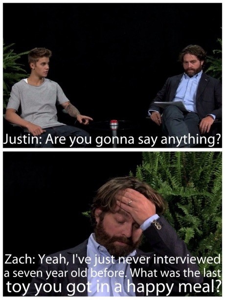 Justin: are you going to say anything? Zach: Yeah I&#x27;ve just never interviewed a 7-year-old before. What was the last toy you got in a happy meal?