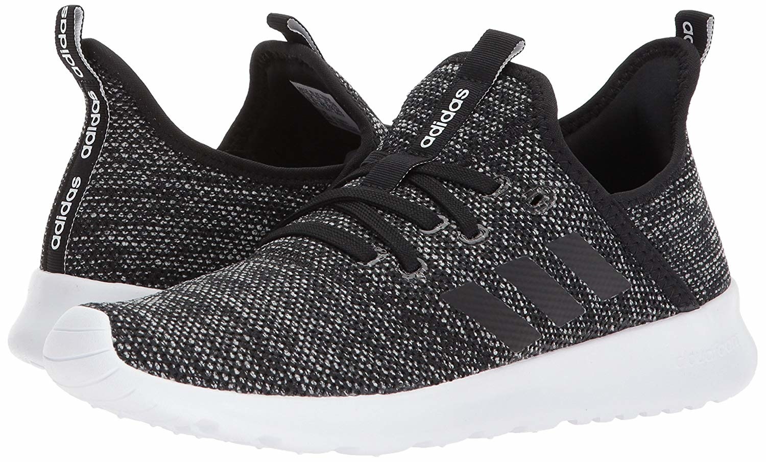 adidas cloudfoam shoes in black and grey 