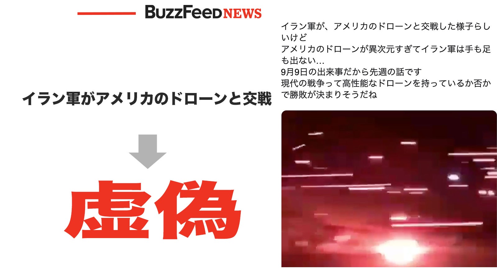 イラン軍がアメリカのドローンと交戦 動画が拡散 実際は