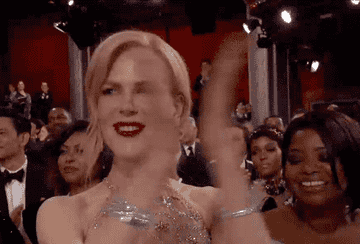 Nicole just slowly touching her palms together, fingers facing away from each other