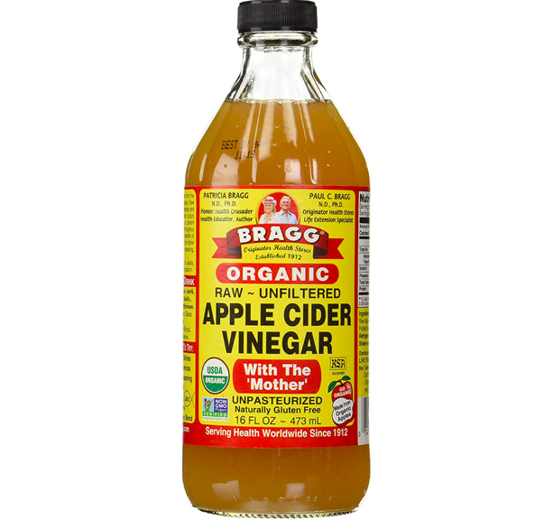 The bottle of Bragg Organic Apple Cider Vinegar