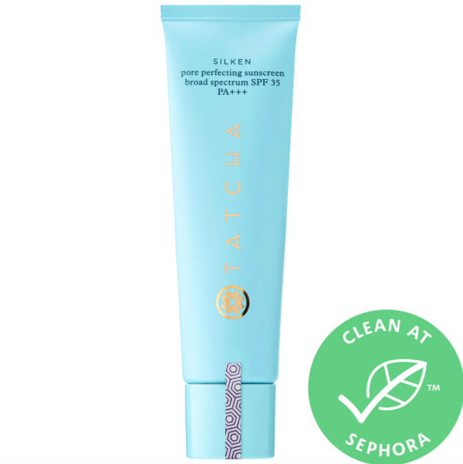 The bottle of Tatcha Pore Perfecting Sunscreen