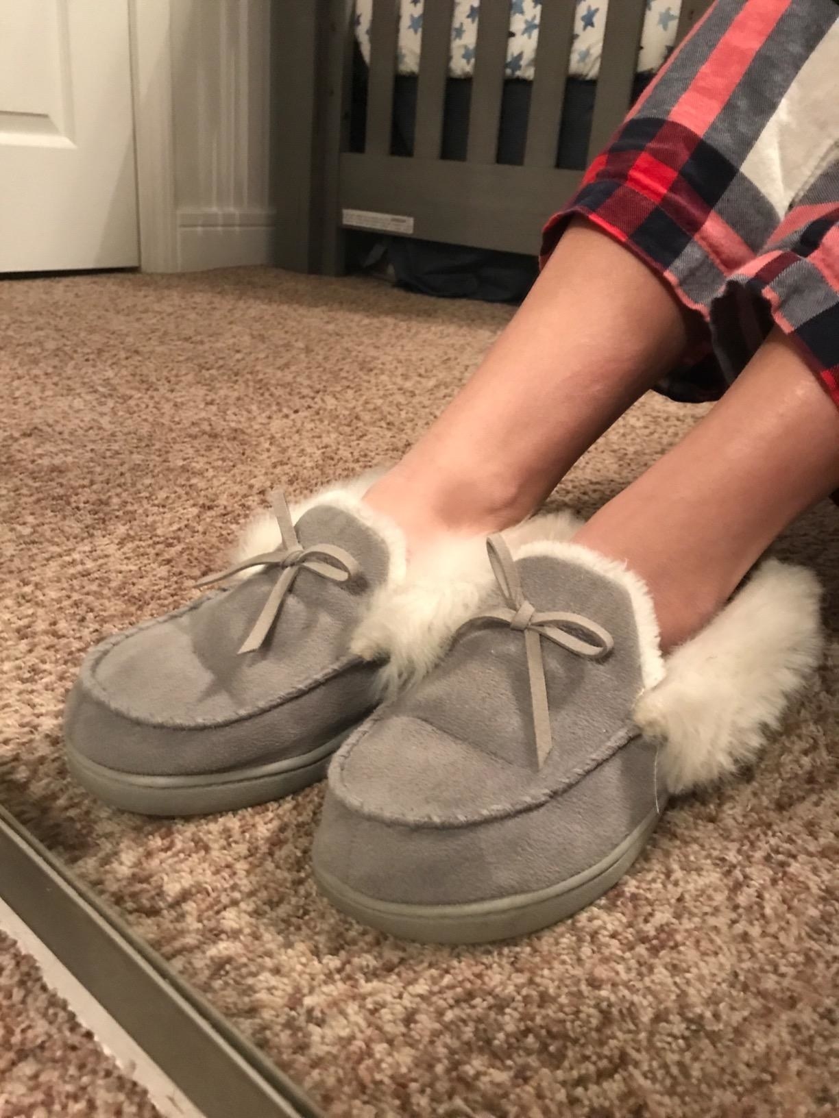 tartan granny slippers