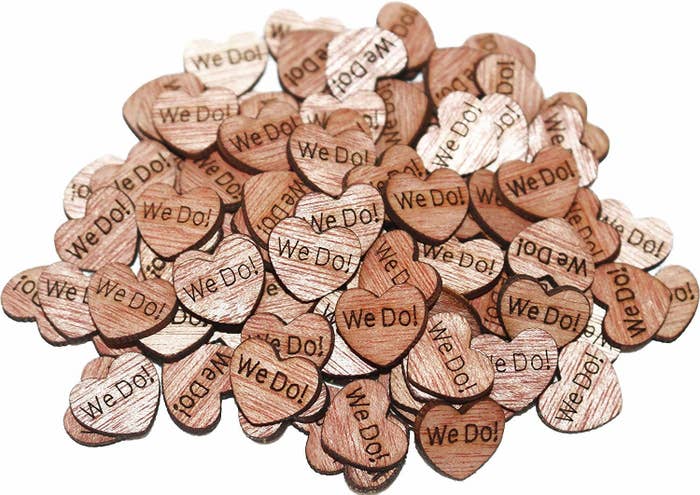 wooden hearts that says we do