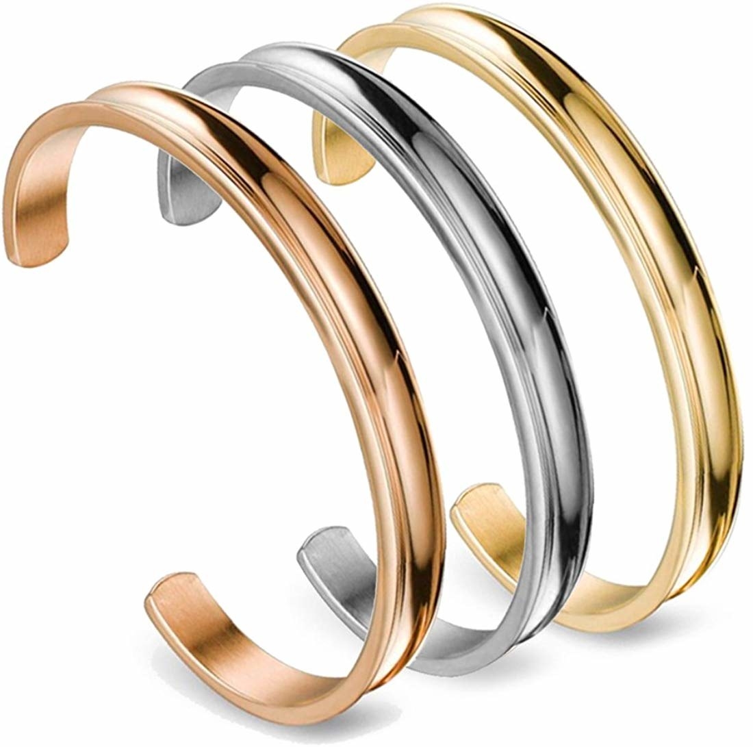product image of the three rose gold, silver, and old bracelets