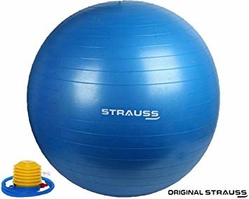 Navy blue gym ball.