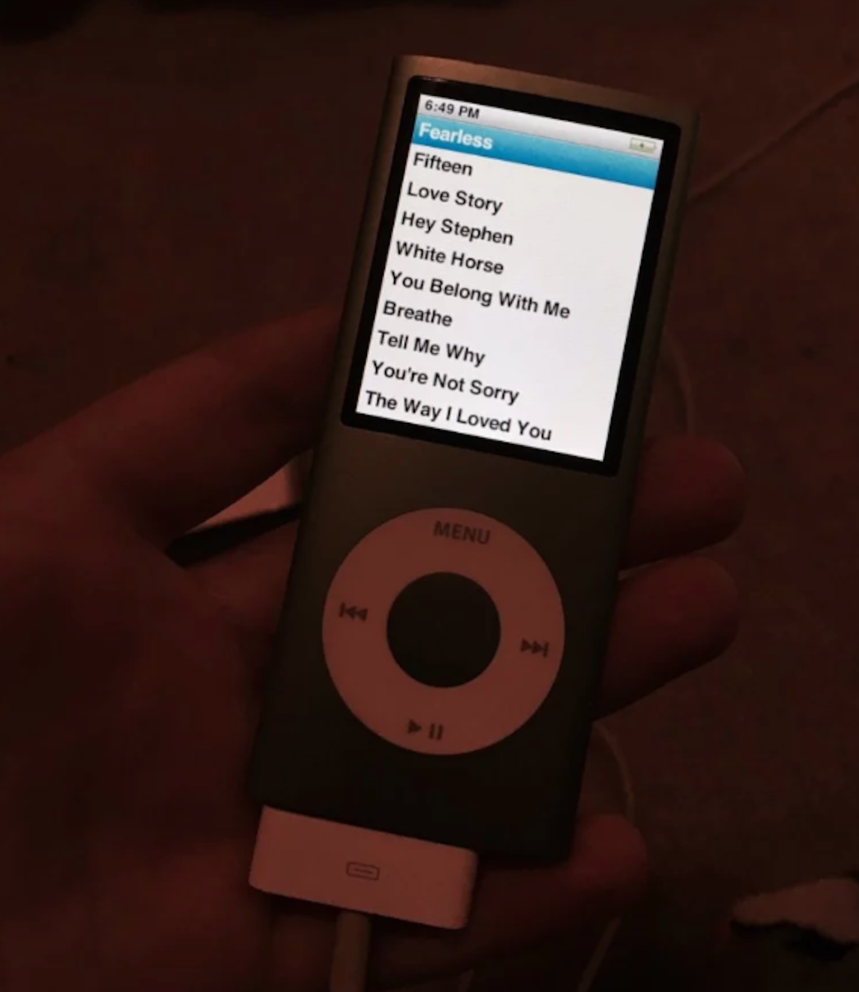 a lit up ipod nano