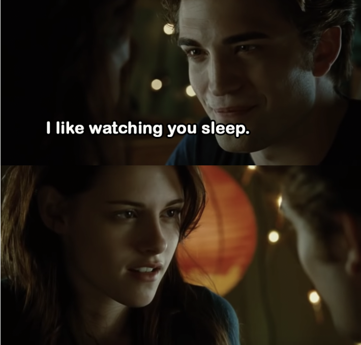 Edward: &quot;I like watching you sleep.&quot; Bella smiles.