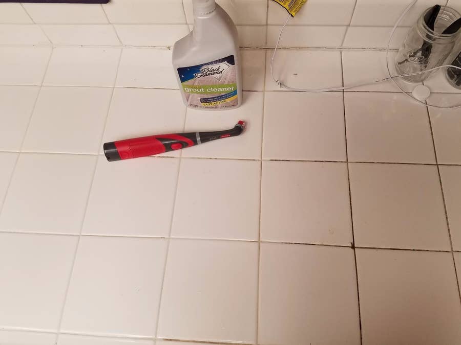 No joke, this Rubbermaid 'electric toothbrush' for cleaning restored my  orange grout back to white