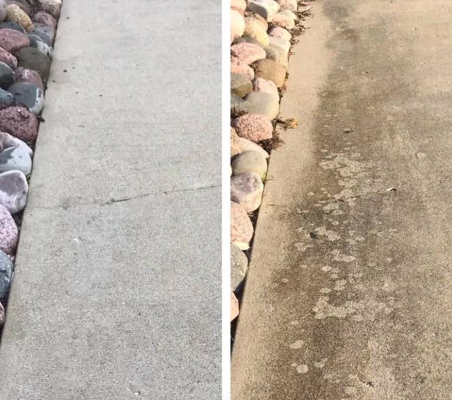 Reviewer's driveway clean after use and covered in tire tracks and oil stains before use 