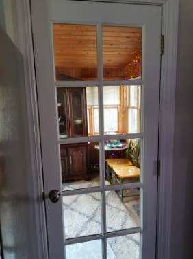 reviewer pic of a french door with the weatherstripping but you can't tell