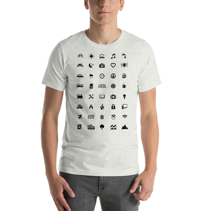 shirt covered in various symbols