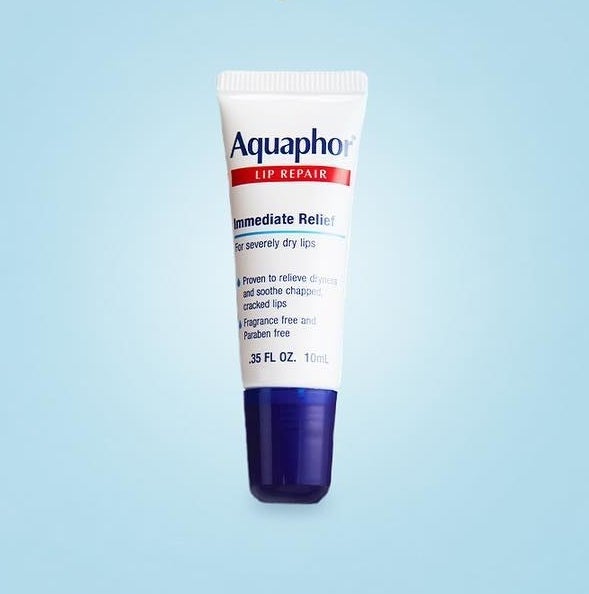 tube of aquaphor lip repair balm