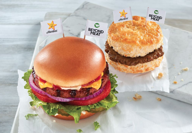 a photo of the former beyond meat options at Hardee&#x27;s