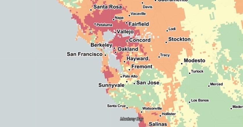 This Map Shows The Wildfire Risks That Are Causing California S