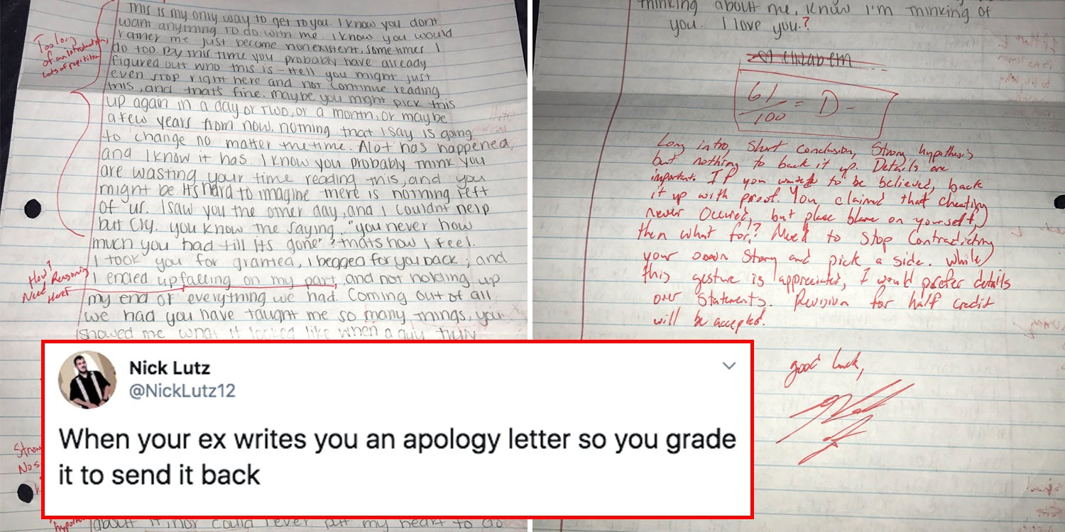 17 Tweets About Breakups That Are Hilariously And Tragically Real You shouldn't write a letter until after the no contact period.