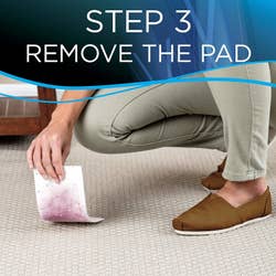 A model demonstrating step three: remove the pad