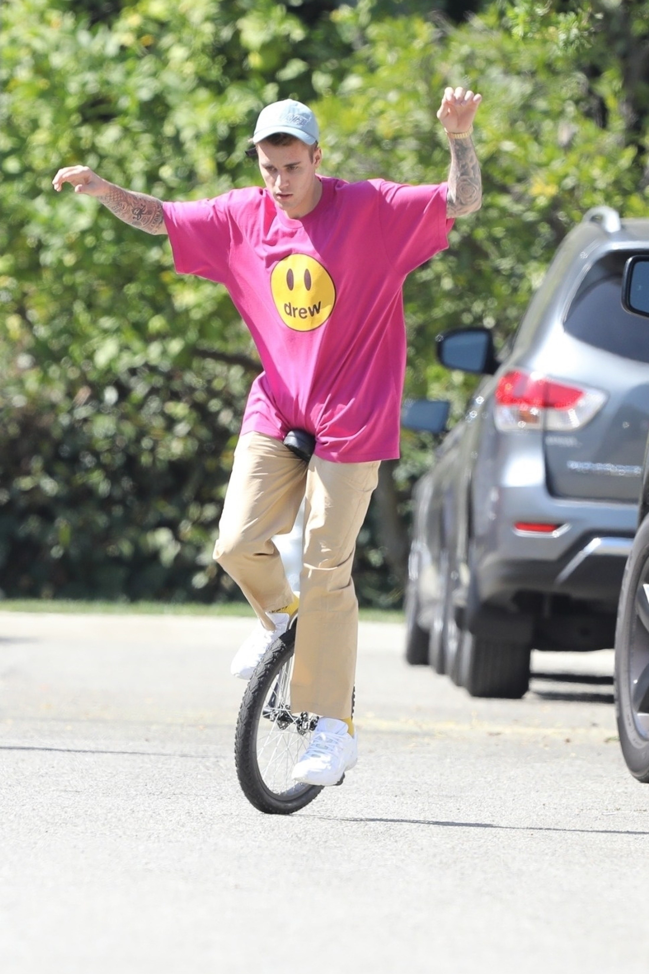Justin Bieber Fell Off A Unicycle And The Photos Are Worth A Thousand Words