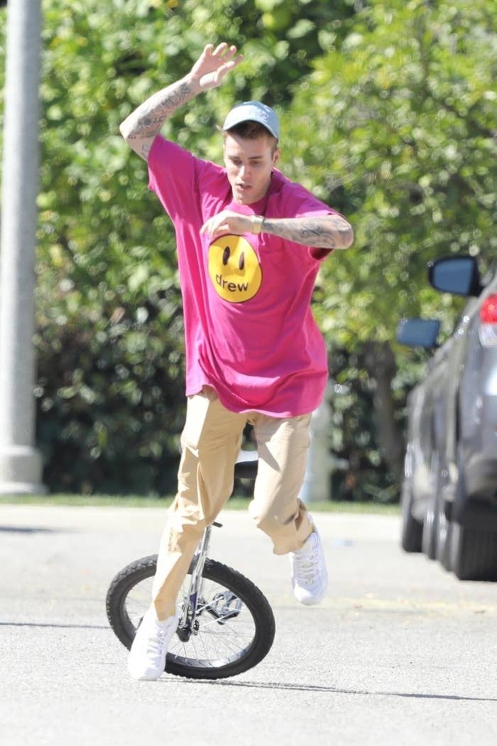 Justin Bieber Fell Off A Unicycle And The Photos Are Worth A Thousand Words