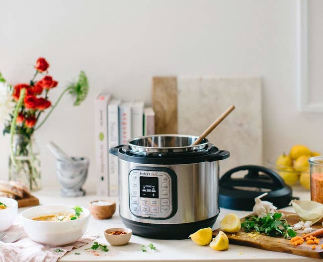 Instant Pot is used to make a soup dish