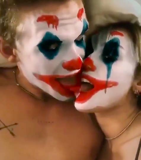 Miley Cyrus And Cody Simpson Making Out With Joker Faces Is Deeply