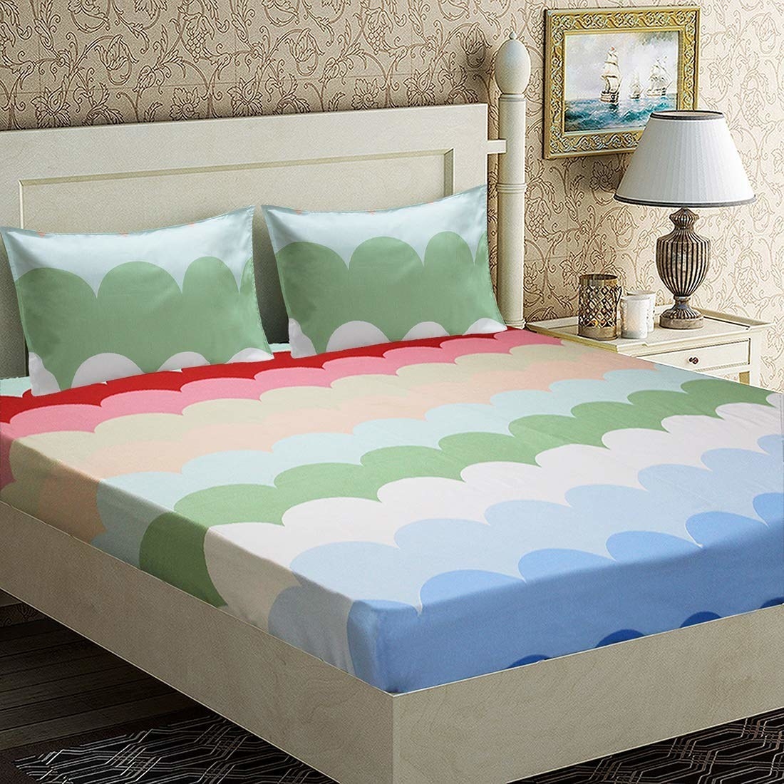 A pastel wavy bedsheet 