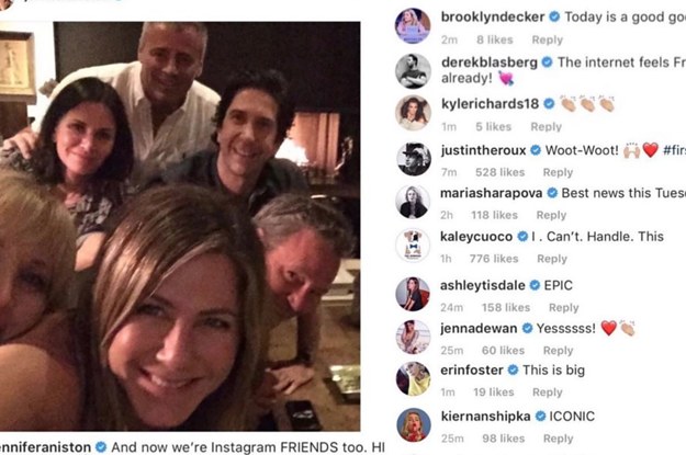 Here's All The Famous People That Commented On Jennifer Aniston's First Instagram Pic