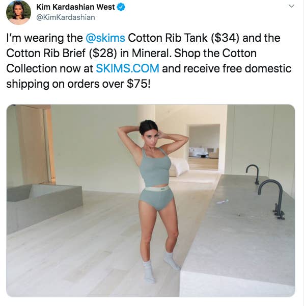 SKIMS - Kim Kardashian West wears the Cotton Rib Tank