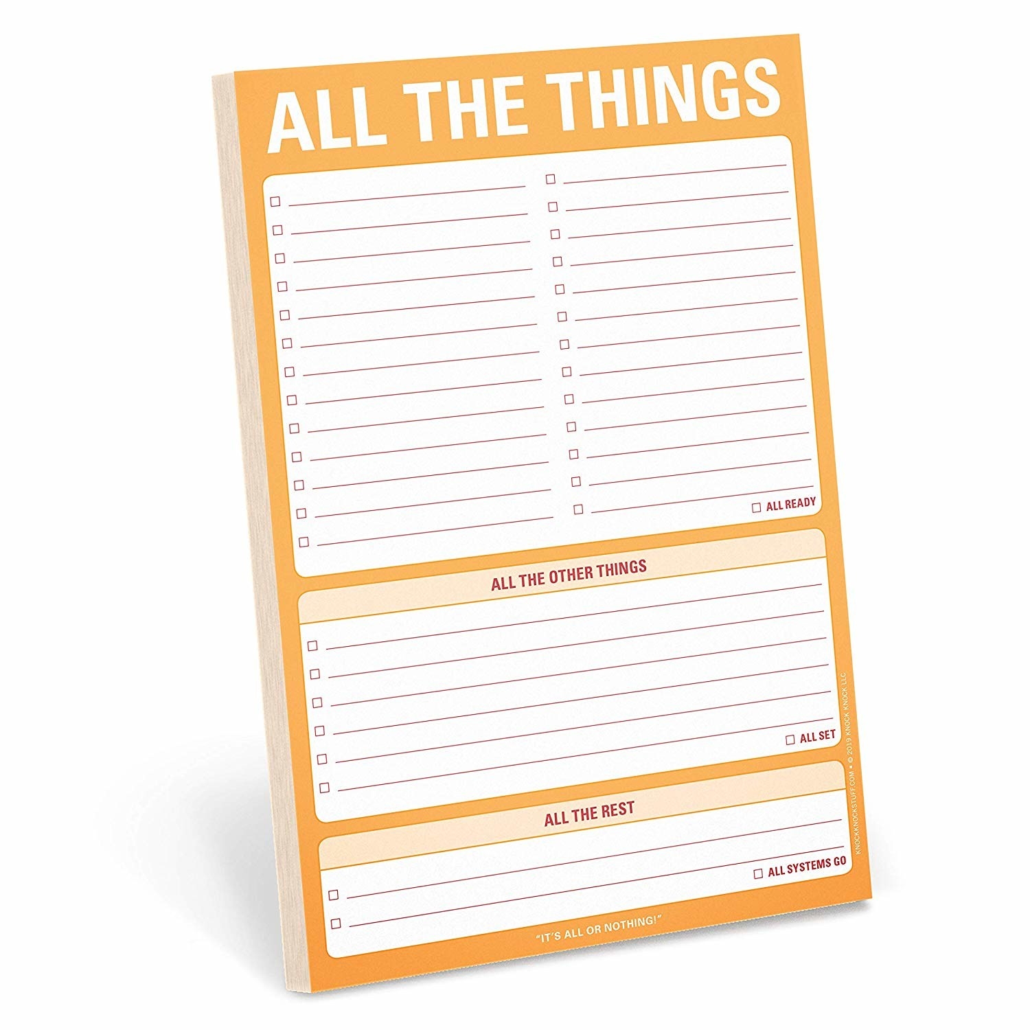 A small notepad with lines and checkboxes on it 