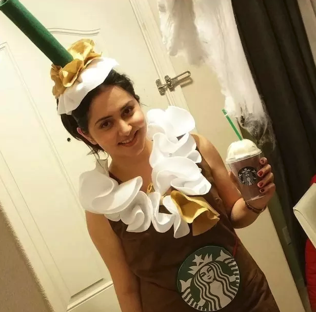 girl dressed as a frappucino
