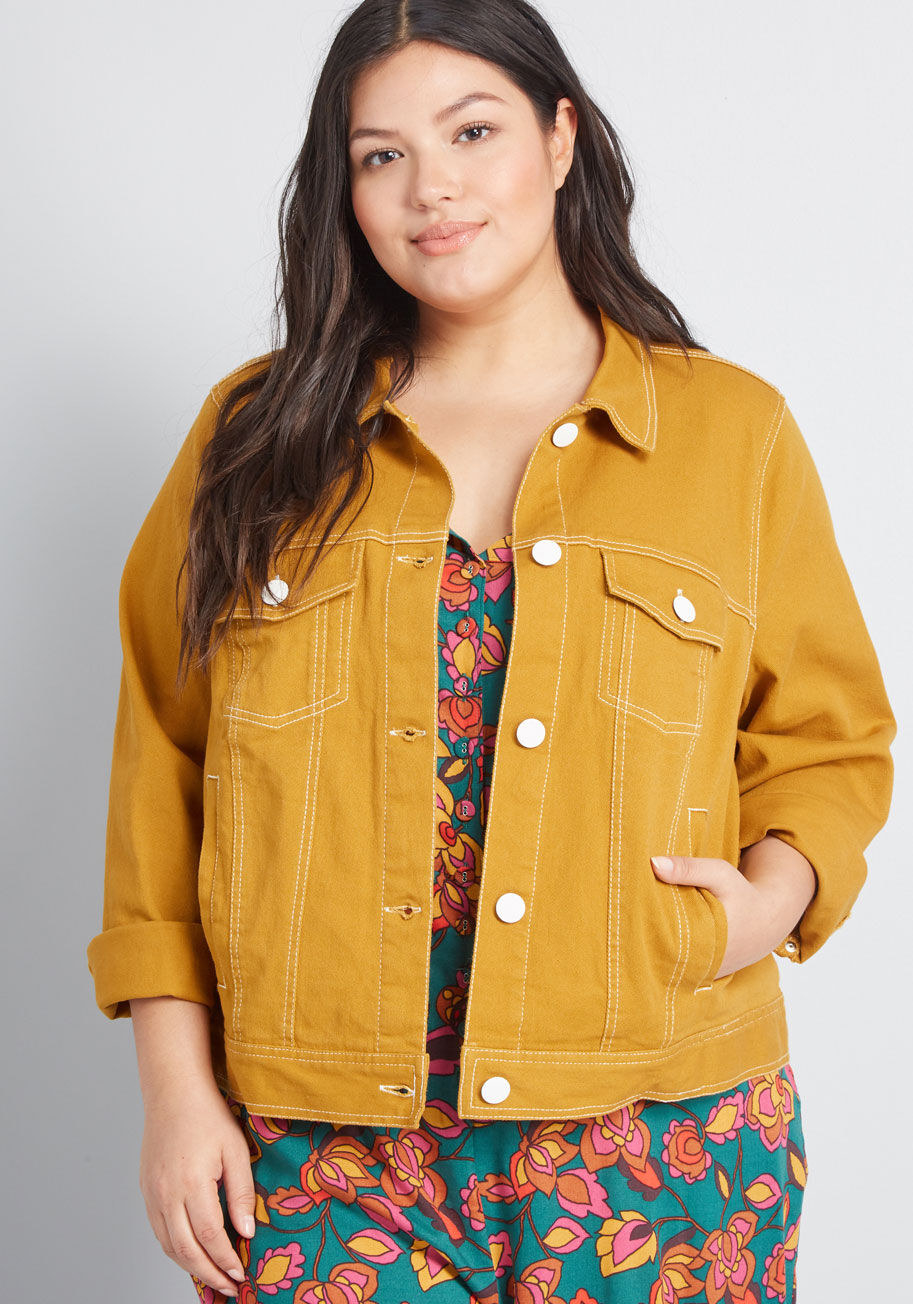 mustard jean jacket