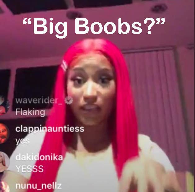 Minaj boobs nicki huge Did Nicki