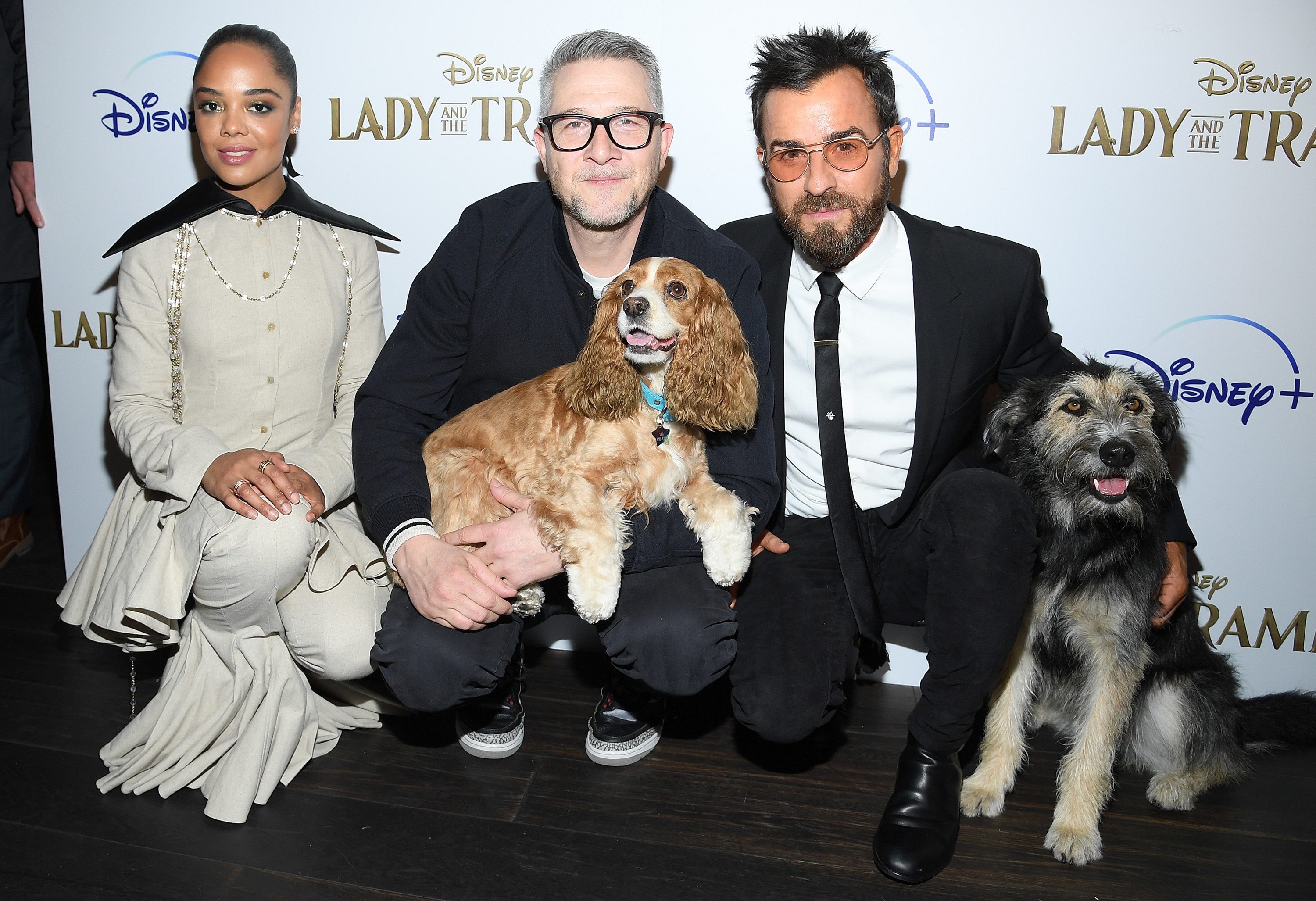 Tessa Thompson, Justin Theroux Premiere 'Lady and the Tramp' Remake