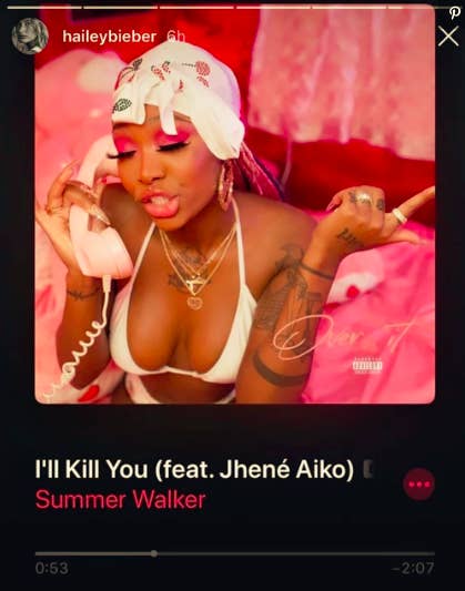 Hailey Bieber Posted The Song Ill Kill You After Selena