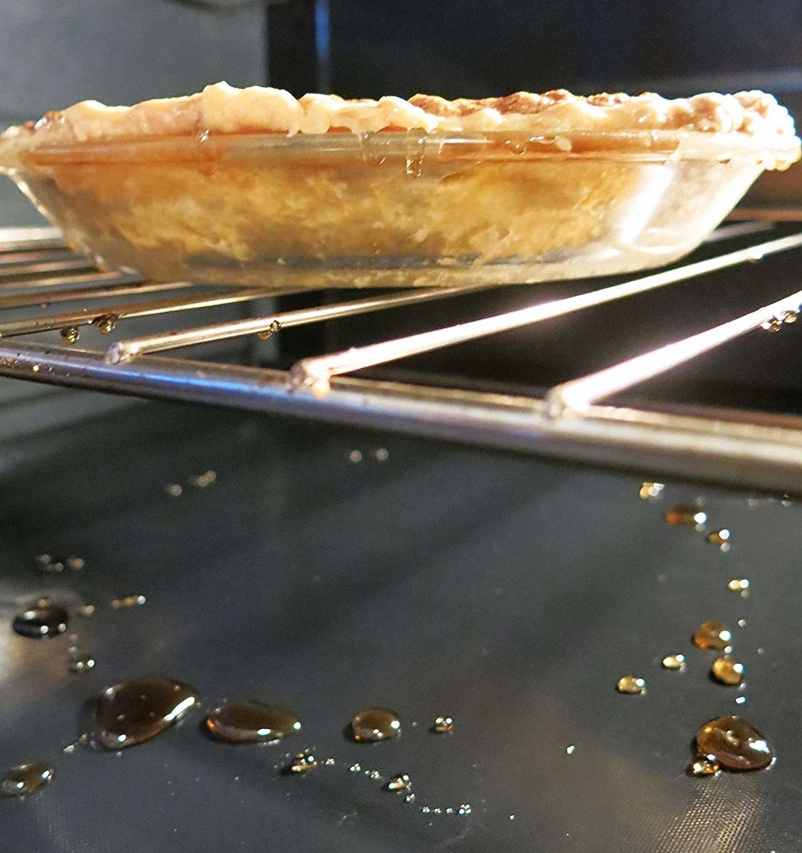 Pie dripping onto oven liners 