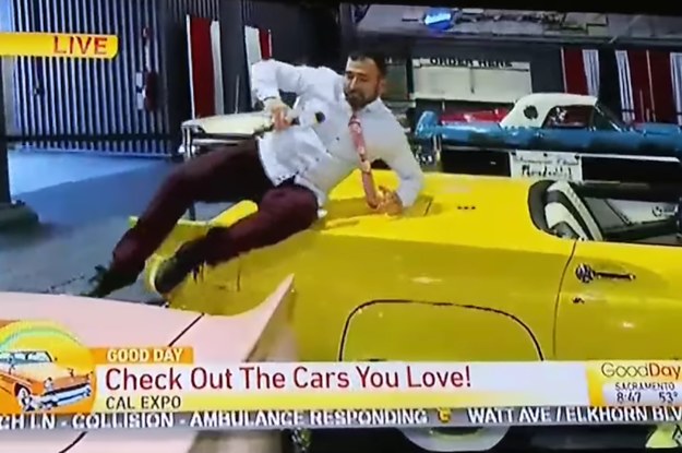 A Local TV Reporter Jumped On Cars At An Auto Show And It's A Lot - BuzzFeed News thumbnail