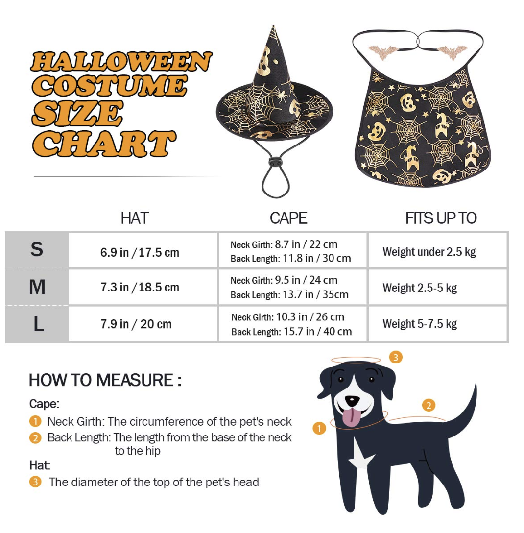 Dog Halloween Costume Size Chart
