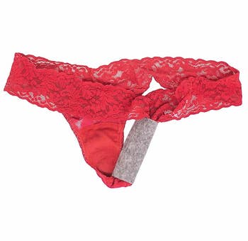 The pads on a thong showing it looks similar to a pantyliner
