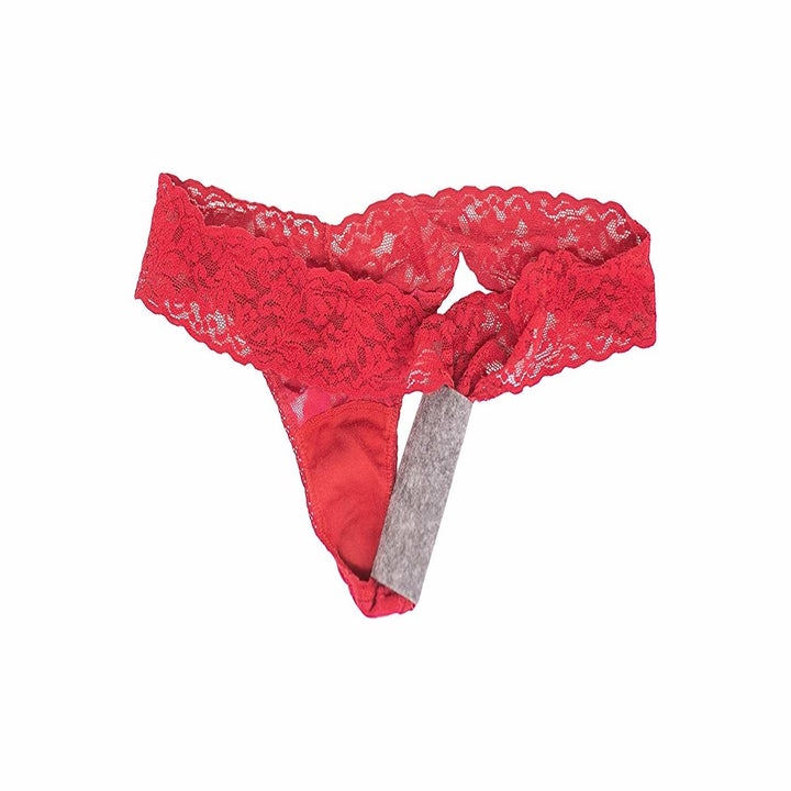 The pads on a thong showing it looks similar to a pantyliner