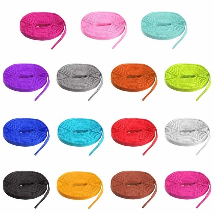 15 pairs of laces in various colors 