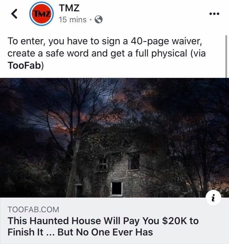 This Haunted House Makes You Sign A 40 Page Waiver Before Entering