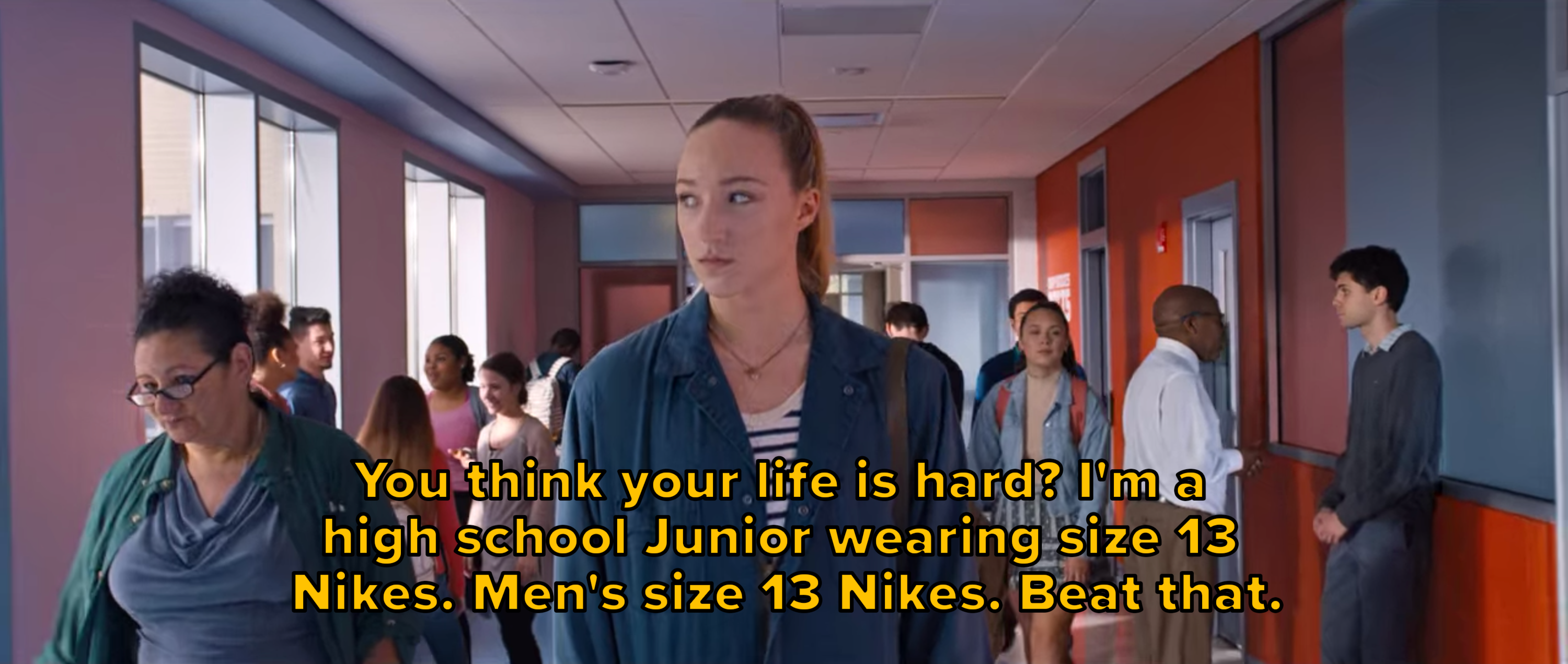 girl with size 13 nikes