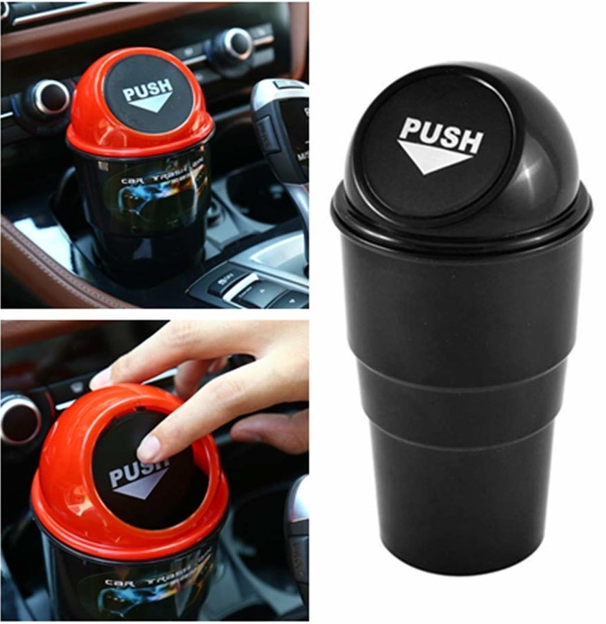 small trash can that fits in cup holder