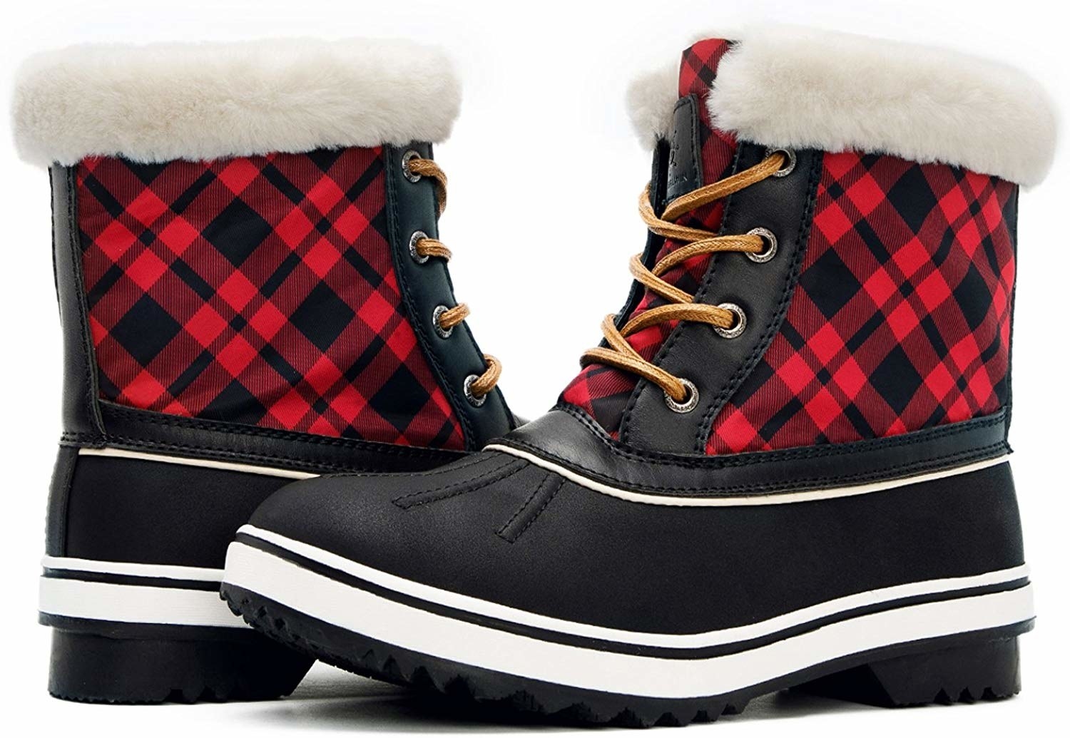 buffalo plaid snow boots